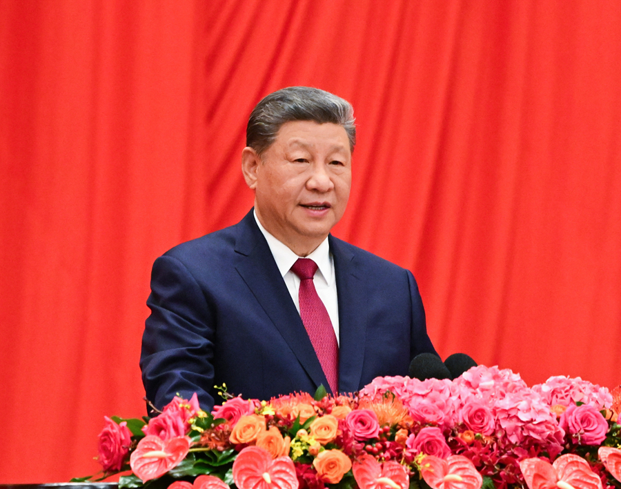 习近平：在庆祝中华人民共和国成立77周年招待会上的...